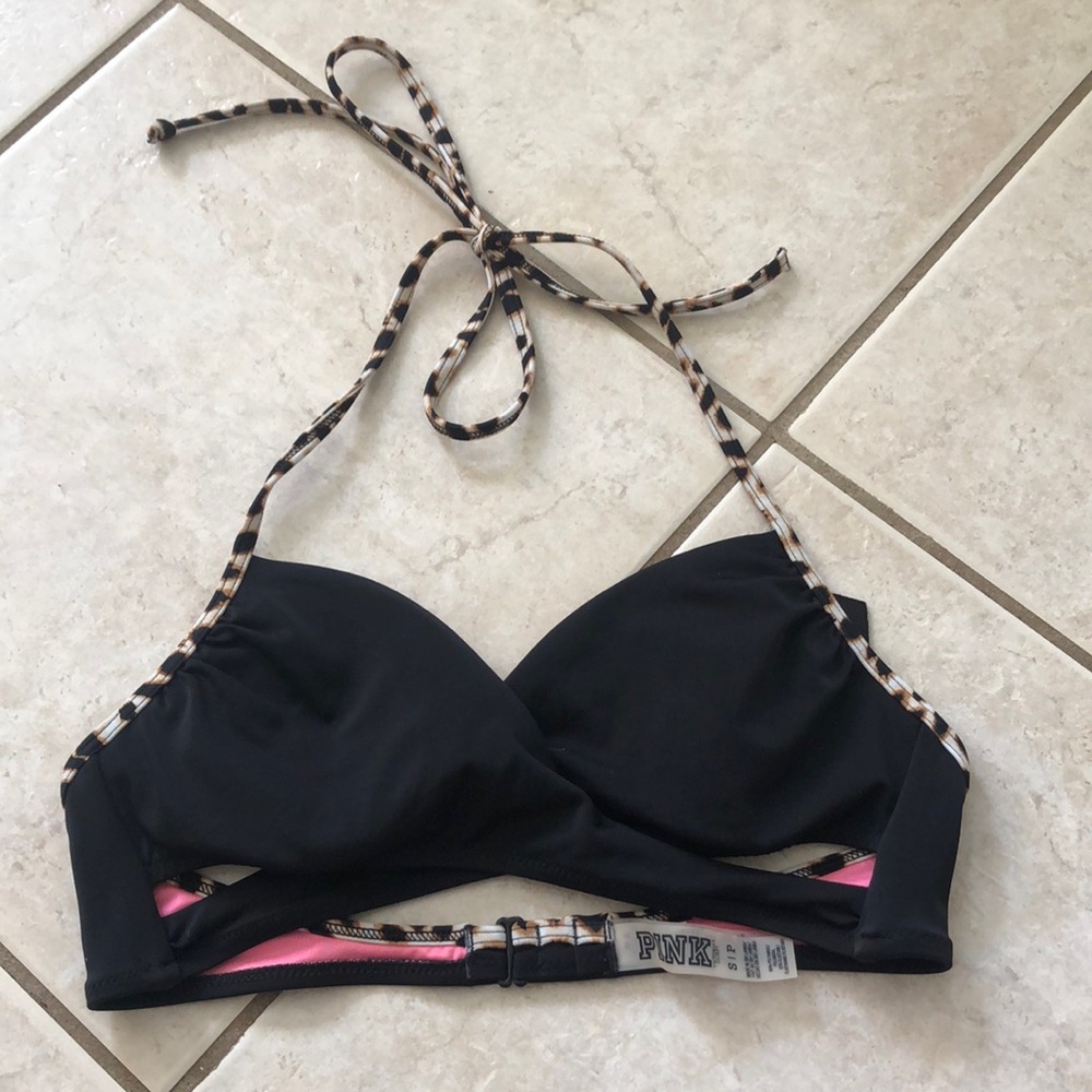 PINK black bathing suit top size small